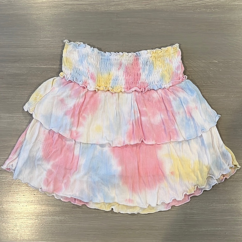 Flowers by Zoe Tie Dye Ruffle Skirt with built in shorts